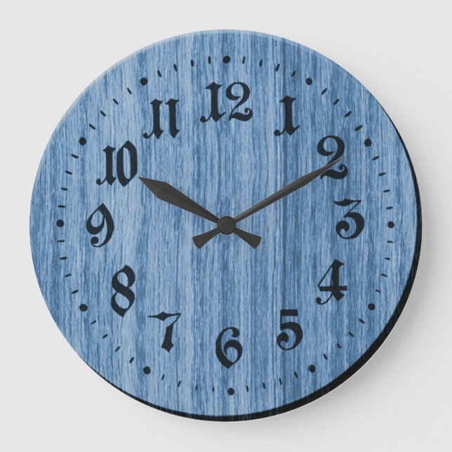 Grande Horloge Ronde Clock Blue Rustic (Recto)