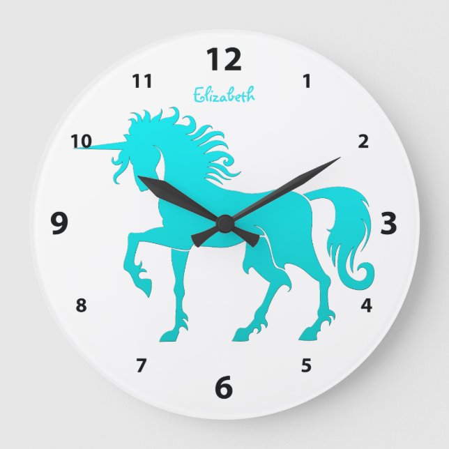 Grande Horloge Ronde Clock Dancing Unicorn (Recto)