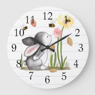 Grande Horloge Ronde Clock de Bunny Bees