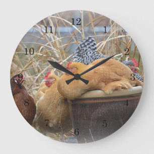 Grande Horloge Ronde Clock de Chicken
