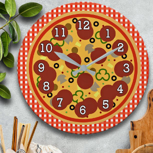 Grande Horloge Ronde Clock de Funny Pizza Time