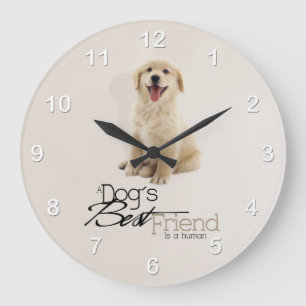 Grande Horloge Ronde Clock de Golden Retriever
