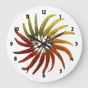 Grande Horloge Ronde Clock de Hot Peppers