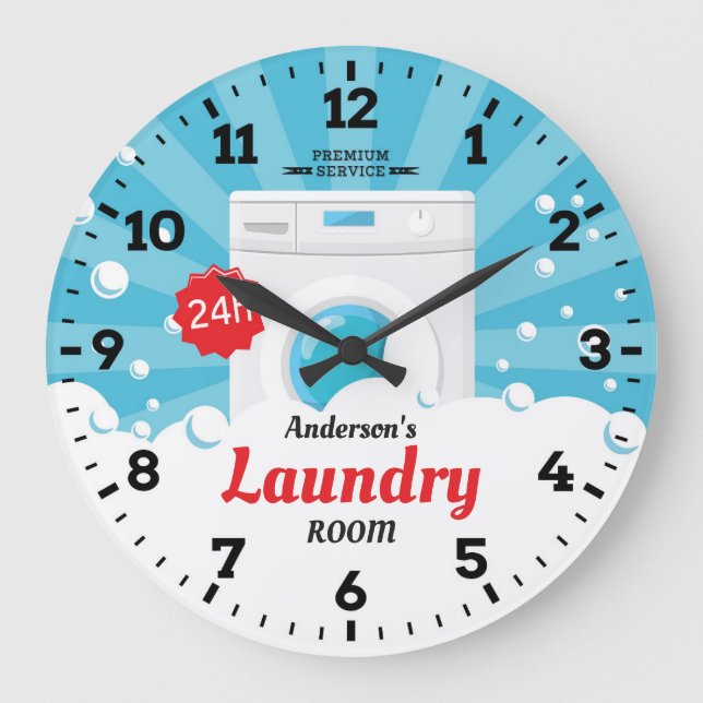 Grande Horloge Ronde Clock de Laundry Room (Recto)