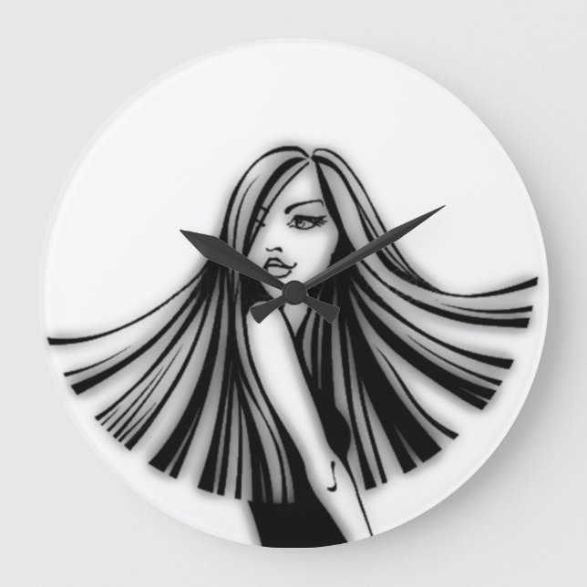 Grande Horloge Ronde Clock de Long Haired Beauty (Recto)