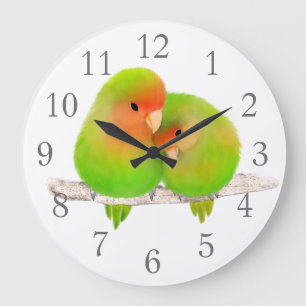 Grande Horloge Ronde Clock de Lovebirds