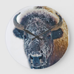 Grande Horloge Ronde Clock de Snowy Buffalo