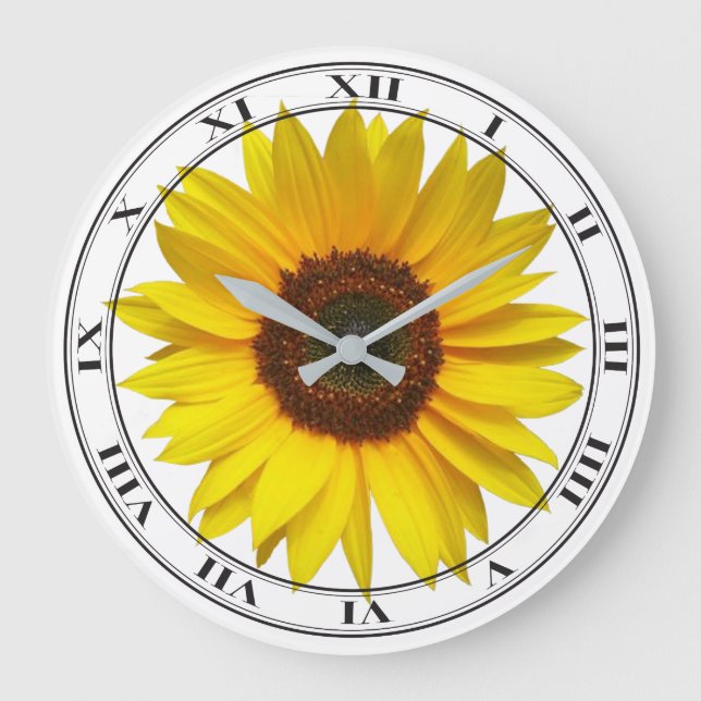 Grande Horloge Ronde Clock de Sunflower (Recto)