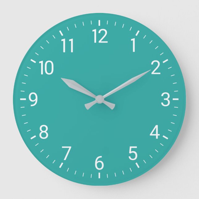 Grande Horloge Ronde Clock de Turquoise (Recto)