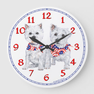 Grande Horloge Ronde Clock de White Terrier