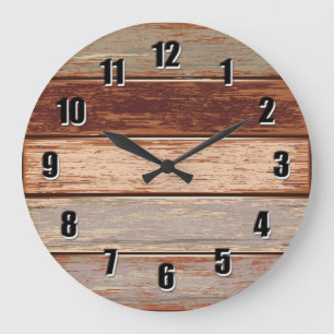 Grande Horloge Ronde Clock Driftwood rustic