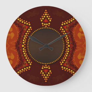 Grande Horloge Ronde Clock Earth Tribal Love Wall