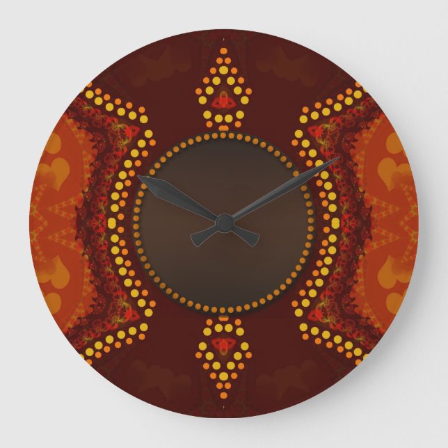 Grande Horloge Ronde Clock Earth Tribal Love Wall (Recto)