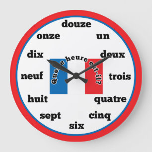 Grande Horloge Ronde Clock French Language Wall