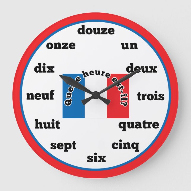 Grande Horloge Ronde Clock French Language Wall (Recto)