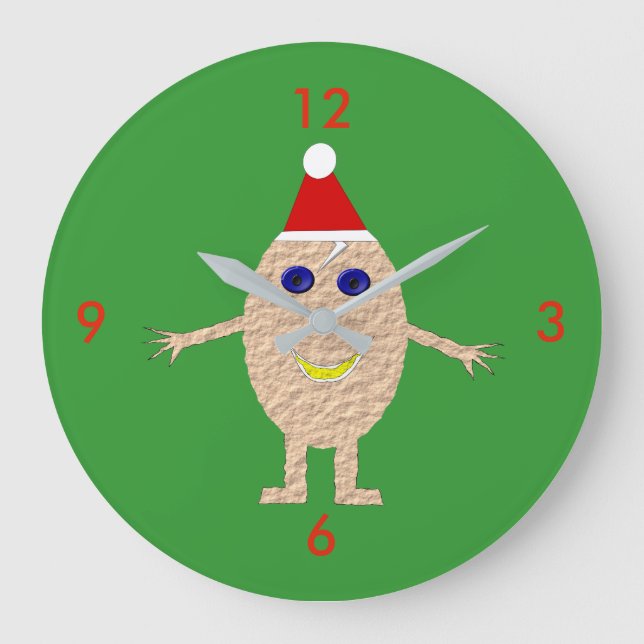 Grande Horloge Ronde Clock Funny Christmas (Recto)