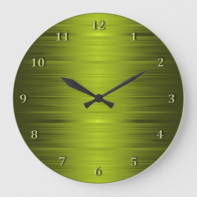 Grande Horloge Ronde Clock Green Wall de Shaded Olive Moss (Recto)