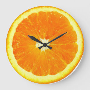 Grande Horloge Ronde Clock orange fruit