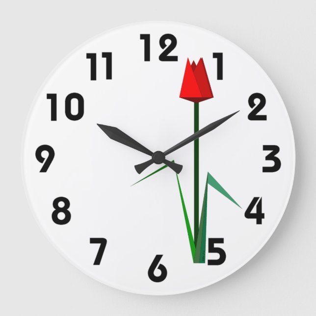 Grande Horloge Ronde Clock Red Tulip (Recto)
