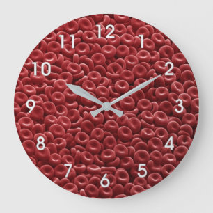 GRANDE HORLOGE RONDE CLOCK ROUGE POUR CELLS