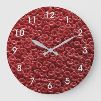 GRANDE HORLOGE RONDE CLOCK ROUGE POUR CELLS