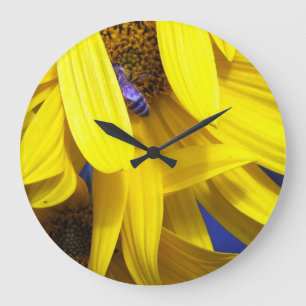 Grande Horloge Ronde Clock Yellow sunflower