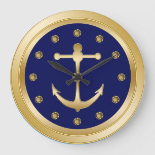 Grande Horloge Ronde Clocks de Nautical Wall