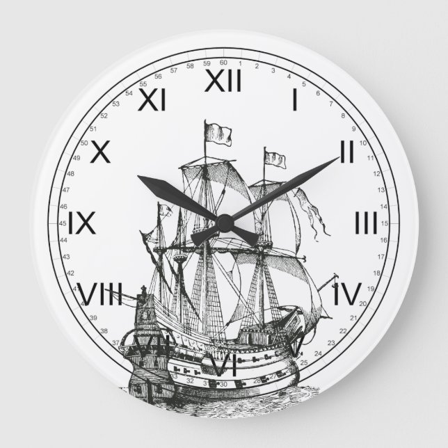 Grande Horloge Ronde Clocks de Nautical Wall (Recto)