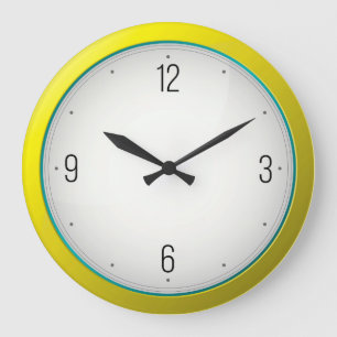 Grande Horloge Ronde Clocks modernes de Yellow