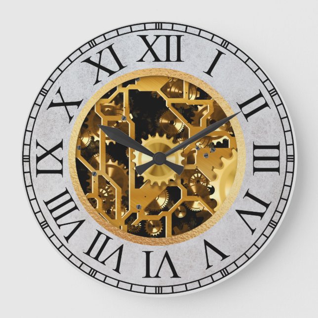Grande Horloge Ronde Clockworks de Steampunk (Recto)