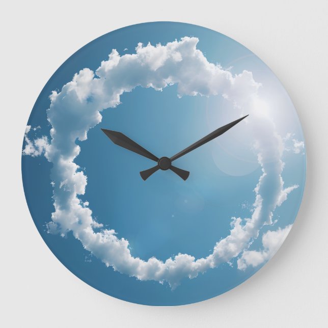 Grande Horloge Ronde Clouds Photography Blue Sky  (Recto)