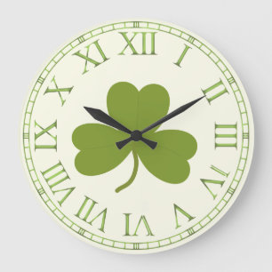 Grande Horloge Ronde Clover Leaf, shamrock st patrick