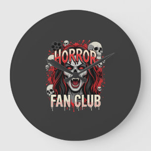 Grande Horloge Ronde Club de fans de l'horreur d'Halloween Crâne de Vam
