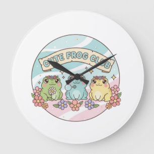Grande Horloge Ronde Club de la Grenouille Mignonne – Grenouilles Flora