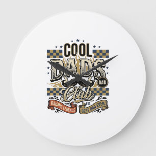 Grande Horloge Ronde Club des papas cool T-shirt vintage pour papa_