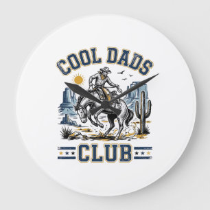 Grande Horloge Ronde Club des papas cools Design de chemise Western Cow