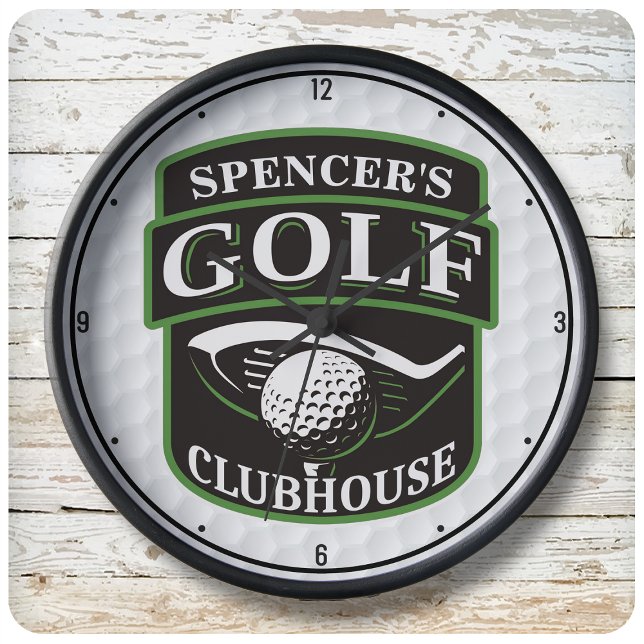 Grande Horloge Ronde Club Golfer Pro Golf Club Clubhouse Personnalisé (Créateur téléchargé)