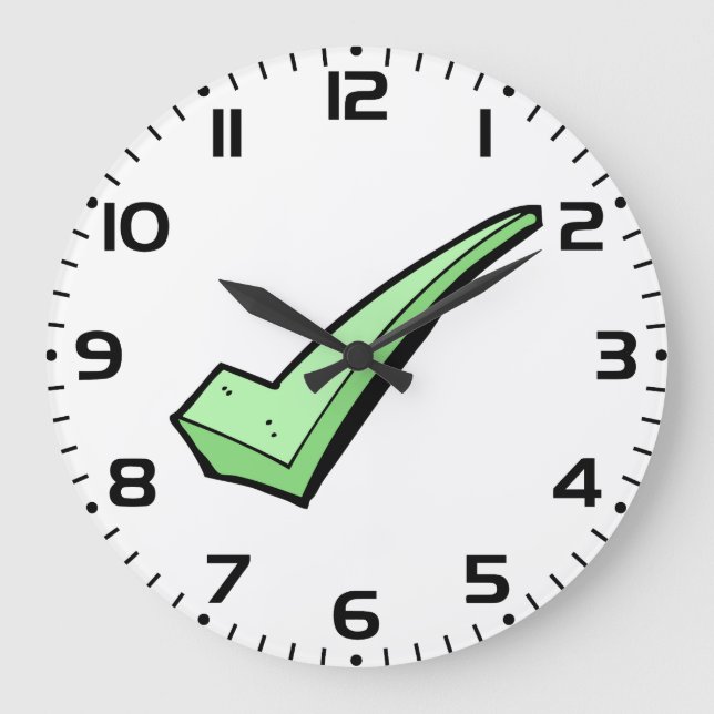 Grande Horloge Ronde Coche Vert Symbole de Validation (Recto)