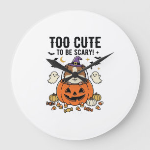 Grande Horloge Ronde Cochon d'Inde d'Halloween Trop Mignon Pour être Ef