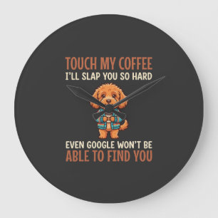 Grande Horloge Ronde Cockapoo Amoureux de Café Drôle