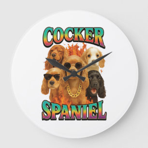 Grande Horloge Ronde Cocker Spaniel 