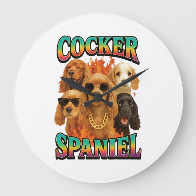 Grande Horloge Ronde Cocker Spaniel  (Recto)