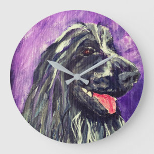 Grande Horloge Ronde Cocker Spaniel Blue Roan Dog Peint