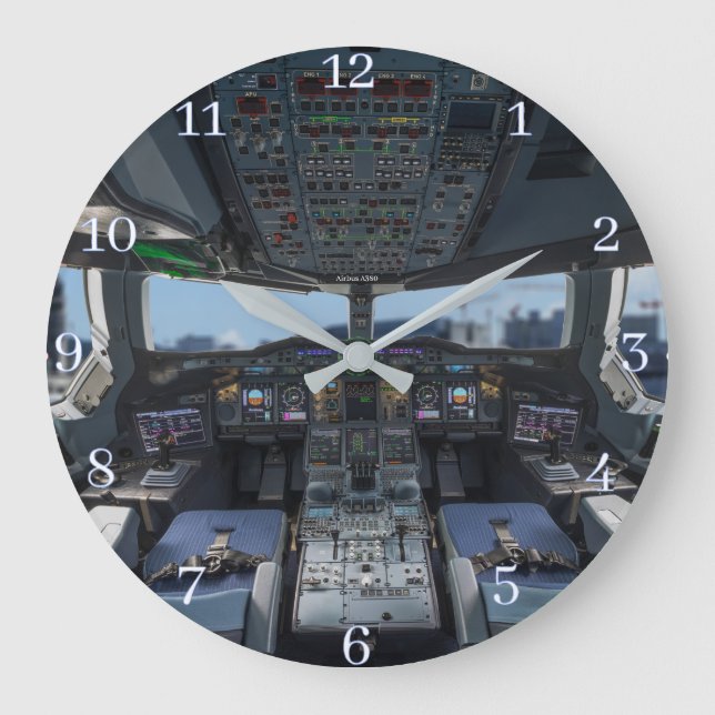 Grande Horloge Ronde Cockpit Airbus A380 (Recto)