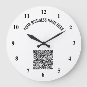 Grande Horloge Ronde Code QR et texte personnalisé professionnel person