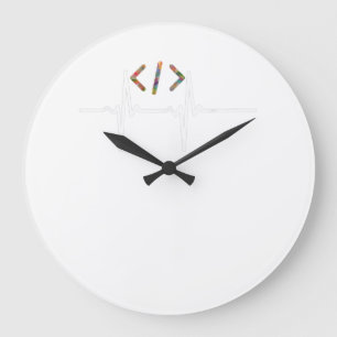 Grande Horloge Ronde Coders Funny   Codage du programmeur de logiciel i