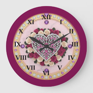 Grande Horloge Ronde Cœur
