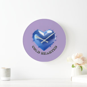 Grande Horloge Ronde Cœur bleu entouré de fil barbelé - Maintenez le cœ