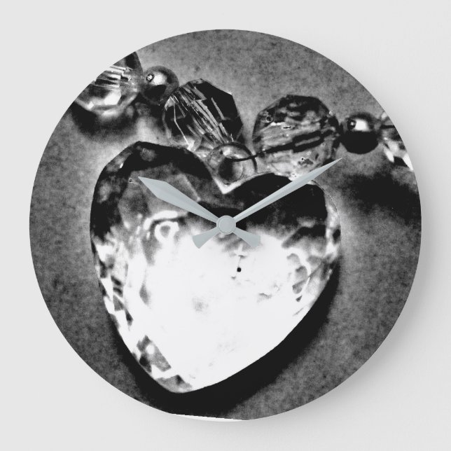 Grande Horloge Ronde Coeur cristal (Recto)