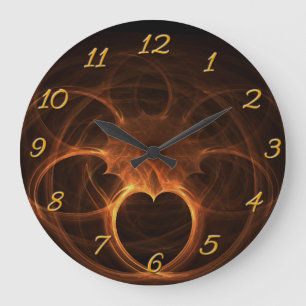 Grande Horloge Ronde Coeur flamboyant